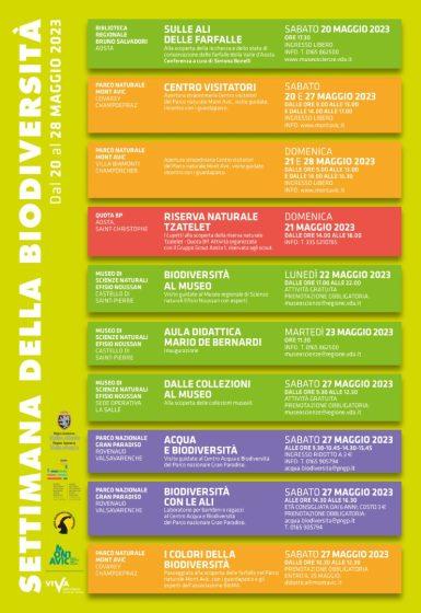 Settimana della Biodiversità - Locandina calendario eventi